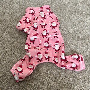 Dog Holiday  Pjs Pink Santa Size M NWT
